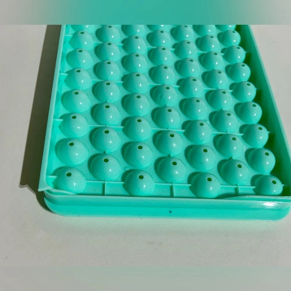 Mini Ice Cube 3 Trays 1 Bin Lid Scoop Dorm Freezer Bar Small Round 76 Cube Trays